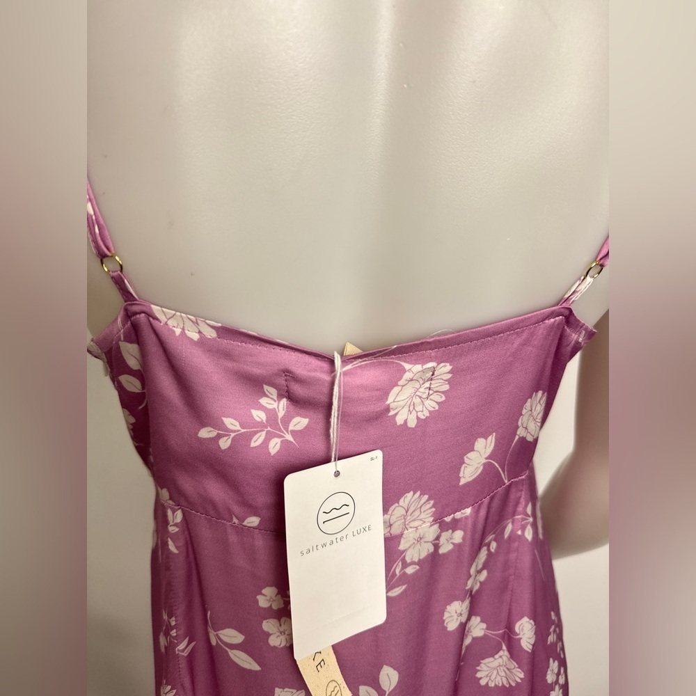 NWT - SALTWATER LUXE - Floral Peony Cami, Midi, Slip Dress. Large - Picture 7 of 10